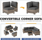 Patio Furniture Set, Wide Armrest Outdoor Furniture Set - Image 6