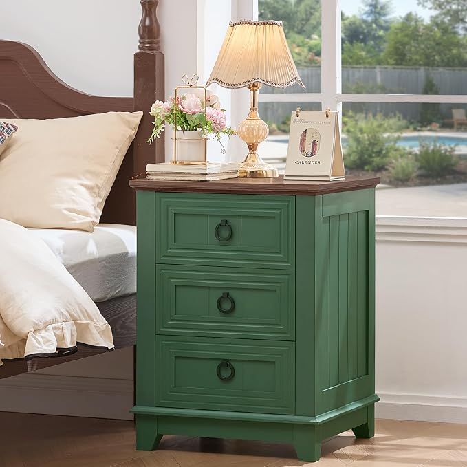 Joaxswe Farmhouse Night Stand, Sofa Bed Side Table Chest of Drawers, Wood - Image 8