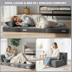 Tiita Folding Sofa Bed Single Size, Convertible Sleeper Chair Mattress - Image 4