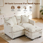 Loveseat Sofa with Ottoman - Image 2