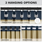 MIULEE 100% Blackout Linen Curtains 42 x 90 Inch Midnight Blue 2 Panels | - Image 5