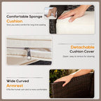 FDW | 4-Piece Patio Furniture Set | Brown | Outdoor Wicker Furniture - Image 5