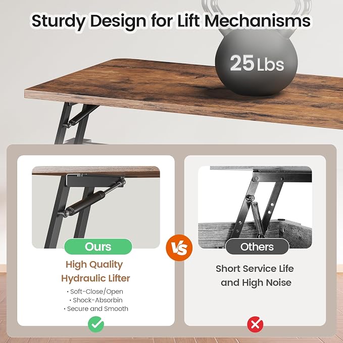 SEDETA 31.5" Lift Top Coffee Table - Image 6