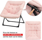 Comfy Saucer Chair for Adults, Soft Faux Fur Bedroom Chair, Accent Dorm Chairs - Image 7