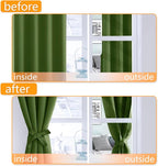 Blackout Curtains for Bedroom, Olive Green, 42 x 45 Inch, 2 Panel | Thermal - Image 4