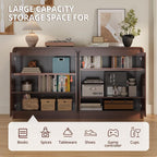 FURSUN 61" Modern Fluted Sideboard Buffet Cabinet - Image 3