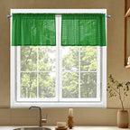 SpaceDresser Check Sheer Curtains 18 Inches Long by SpaceDresser
