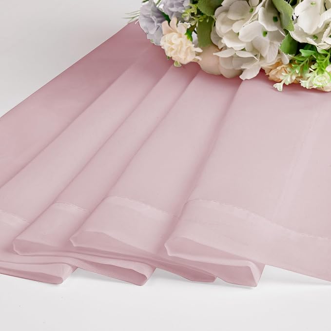 Chyhomenyc Blush Pink Sheer Curtains 84 Inches Long 2 Panels | Light Filtering - Image 8