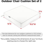 Favoyard Patio Chair Cushions 18.5 x 16 x 3 Inch Waterproof Outdoor Seat - Image 2