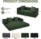 COMAX Queen Size Boneless Couch, 4 in 1 Convertible Sleeper Sofa Corduroy Couch - Image 2