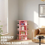 SpaceAid 4 Tier Rotating Shoe Rack Tower, Spinning Shoe Display Lazy Susan - Image 6