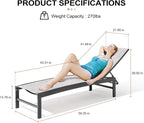 Crestlive Products Pool Lounge Chair Outdoor Set of 2, Chaise Lounge Chairs - Image 2