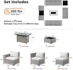 ovios 13 Pieces Patio Furniture Set, Outdoor Wicker Sectional Sofa - Image 8