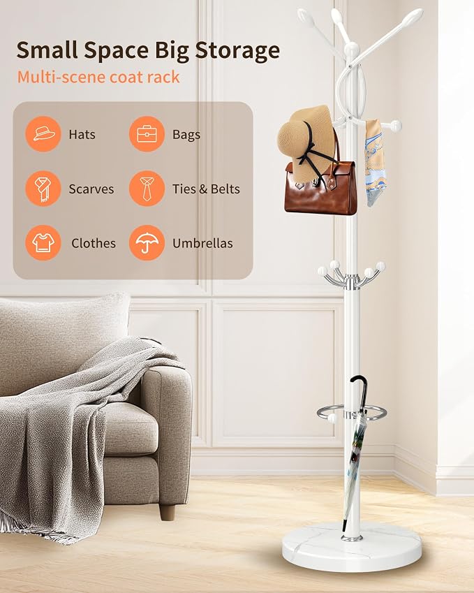 ZOZOE Metal Coat Rack Stand, Modern Coat Rack Freestanding - Image 5