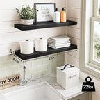 Fixwal Black Floating Shelves for Wall, Bathroom and Kitchen, Wall Shelves for - Image 3