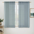 MIULEE Dusty Blue Linen Curtains 52x54 Inch 2 Panel by MIULEE