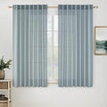 MIULEE Dusty Blue Linen Curtains 52x63 Inch 2 Panel by MIULEE