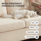 Apicizon 89" 3 Seater Modern Sofa, Chenille Couch - Image 7