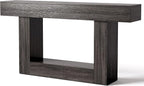 LITTLE TREE 63 Inches Long Console Table, 2-Tier Farmhouse Sofa Table Behind - Image 8