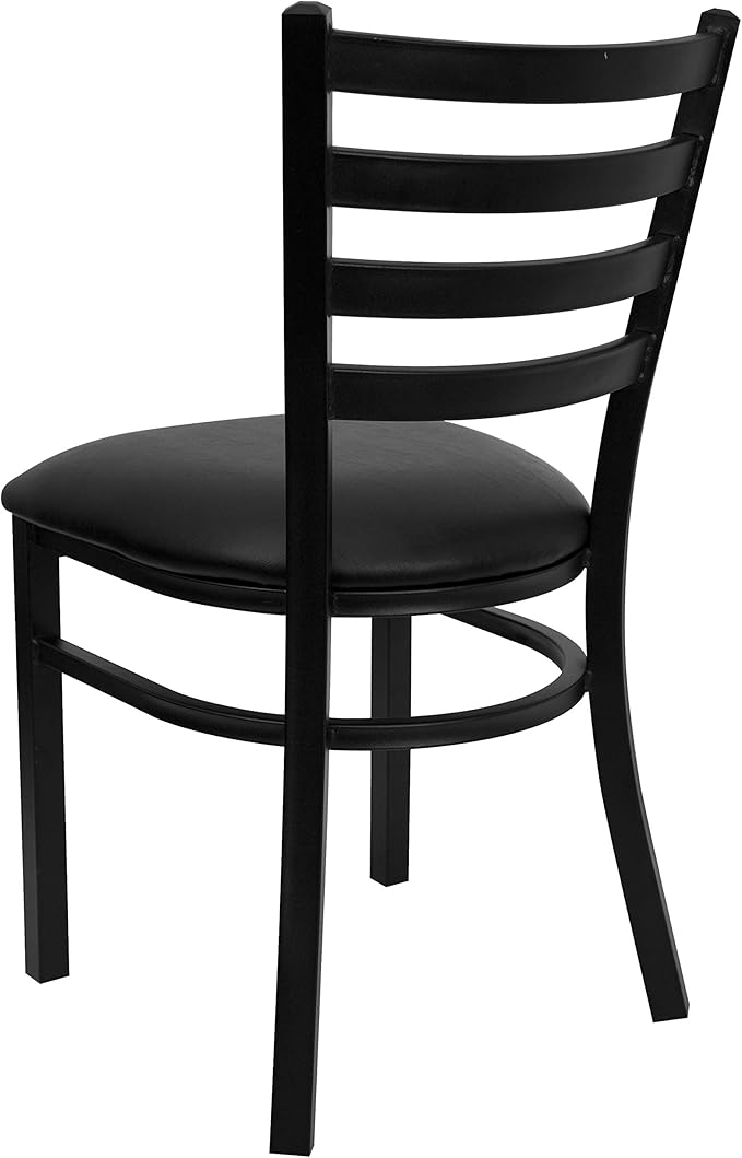 Flash Furniture HERCULES Series Black Ladder Back Metal Restaurant Chair - Image 5