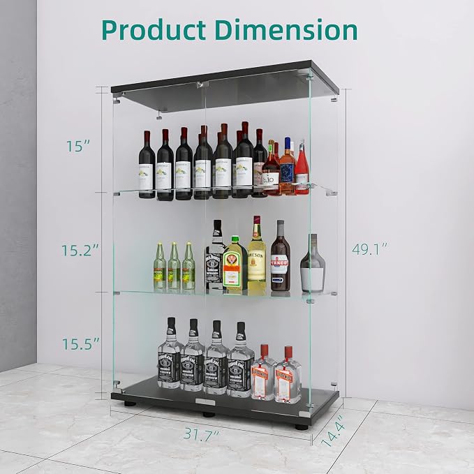 LFT HUIMEI2Y Glass Display Cabinet 3-Shelf - Image 3