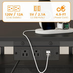 YAOHUOO Printer Stand with Power Outlet/Fabric Drawers, Printer Cabinet with - Image 3
