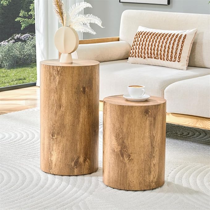 End Table Set of 2, Modern Round Side Table Sofa Couch Tables, Living Room by BAOPIN