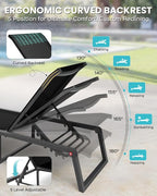 Aluminum Chaise Lounge Chair Outdoor, Foldable& No Assembly Patio Pool Lounge - Image 4