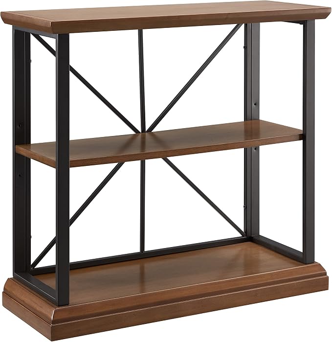 Leick Home Finnick Mixed Metal Bookshelf, 2 Shelves, Easy Assembly, by LeickFurniture