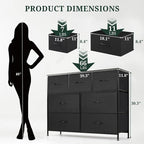 7-Drawer Dresser for Bedroom, Anti-Tip Wide Storage Organizer Fabric Chest of - Image 3