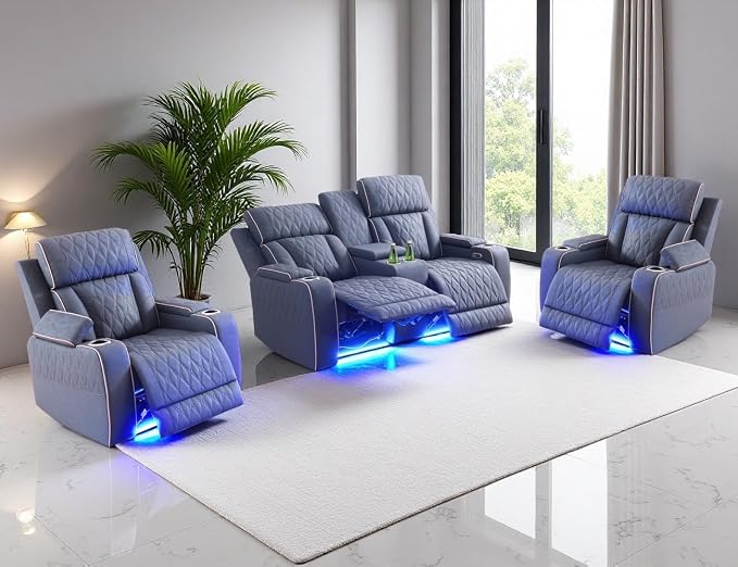 Power Reclining Sofa Set, Recliner Loveseat & 2 Chairs by LYfurniture