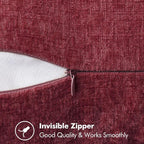 MIULEE Decorative Couch Throw Pillow Covers 18x18 Inch Burgundy Red 2 Pack | - Image 3
