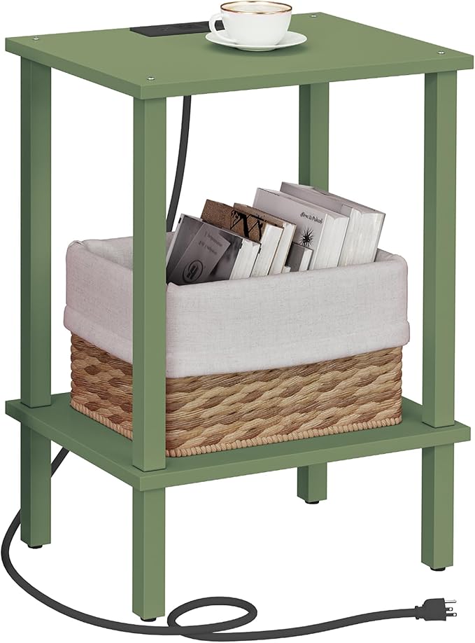 TUTOTAK End Table with Charging Station, Small Side Table with Outlets by ChoosetutotakFurnitureBuildYourCozyHome