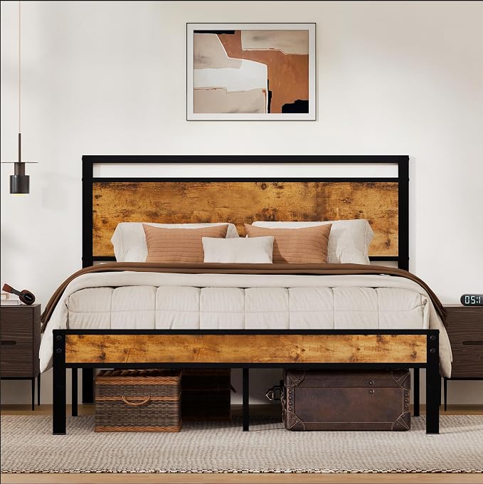 Z-hom Easy Assembly Sturdy Metal Platform Bed, Queen Size Bed Frame by Z-HOM