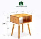 Bme Dinkee Solid Wood Nightstand, Fully Assembled, Without Drawer - Image 2