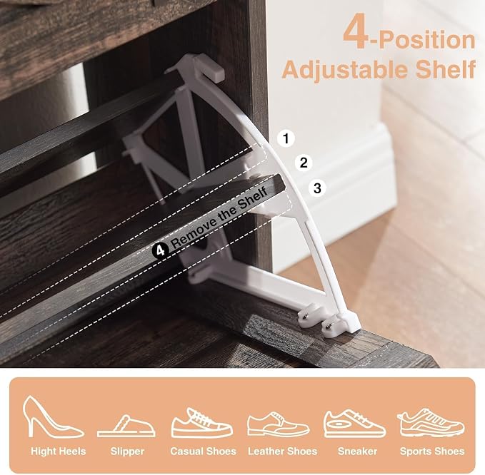 Barnyatoh Shoe Storage Cabinet, Farmhouse Shoe Organizer - Image 5