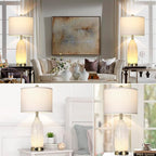 Rinweey 26" Modern Clear Glass Table Lamps Set of 2, Nightstand Lamp - Image 6