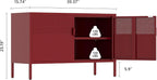 Metal Storage Cabinet, 2 Door TV Stand, Metal Mesh Accent Cabinet, Magnetic - Image 3
