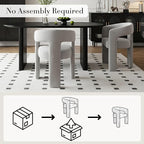 Modern Chenille Barrel Dining Chair Upholstered Fabric Dining Room Chair - Image 3