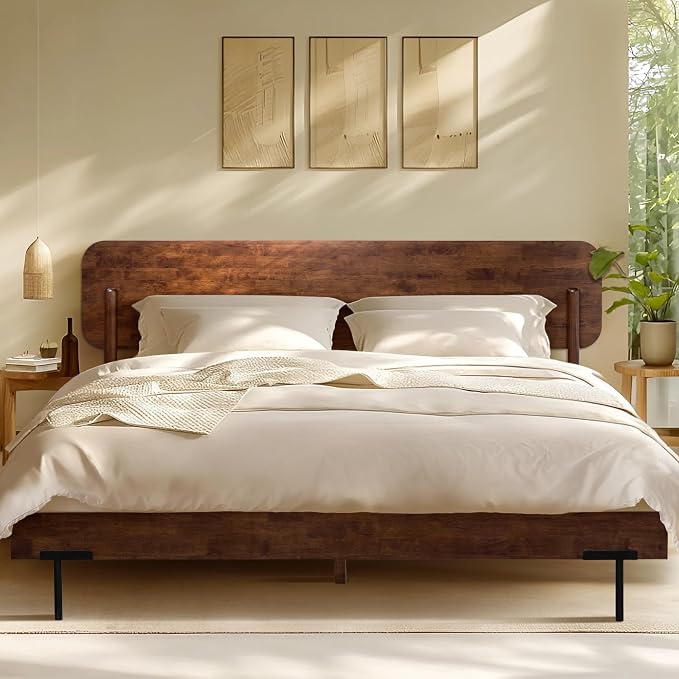 Acacia Frida King Size Bed Frame and Headboard, King Size Platform Bed Frame by AACACIAFURNITURE