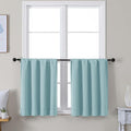 Simplebrand Ava Aqua Short 24 Inches Blackout Curtain 2 Panels Set, Half Window by Simplebrand