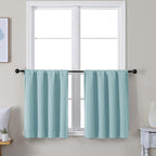 Simplebrand Ava Aqua Short 24 Inches Blackout Curtain 2 Panels Set, Half Window by Simplebrand