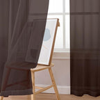 Sheer Curtains, Chocolate Sheer Curtains 78 inch Length 2 Panels Set, Rod - Image 6
