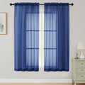 Sheer Curtains 63 Inch Length 2 Panels Set by WelvetBLK