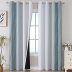 Stone Blue and Greyish White Blackout Curtains by ESTELARTEXTILER