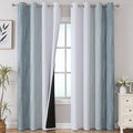 Stone Blue and Greyish White Blackout Curtains Living Room 102 Inches Long | by ESTELARTEXTILER