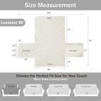 Stay in Place Ivory White Quilted Loveseat Couch Cover - Image 7