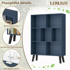 YAHARBO Blue Bookshelf, 3 Tier Book Shelf - Image 4
