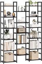 NUMENN Triple Column 6 Tier Bookshelf, Bookcase by NUMENN
