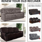 ANARACHON Leather Look Recliner Couch Cover 8-Piece Recliner Sofa Slipcovers 3 - Image 6